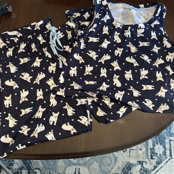 NWT Pillow Talk Womens Dog Pajama Set LARGE Tank Top Pants Cozy Cute Hearts Cute - Picture 9 of 9